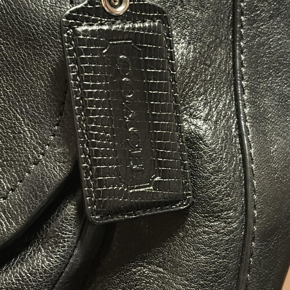 Coach Tote Bag Leather Black Solid Color - image 3